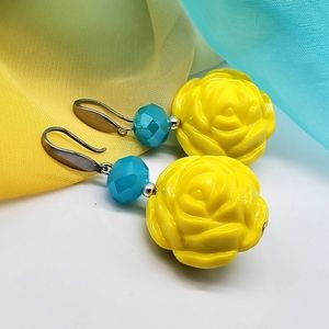 🇺🇦UKRAINIAN NATIONAL FLAG COLORS Silver Earrings